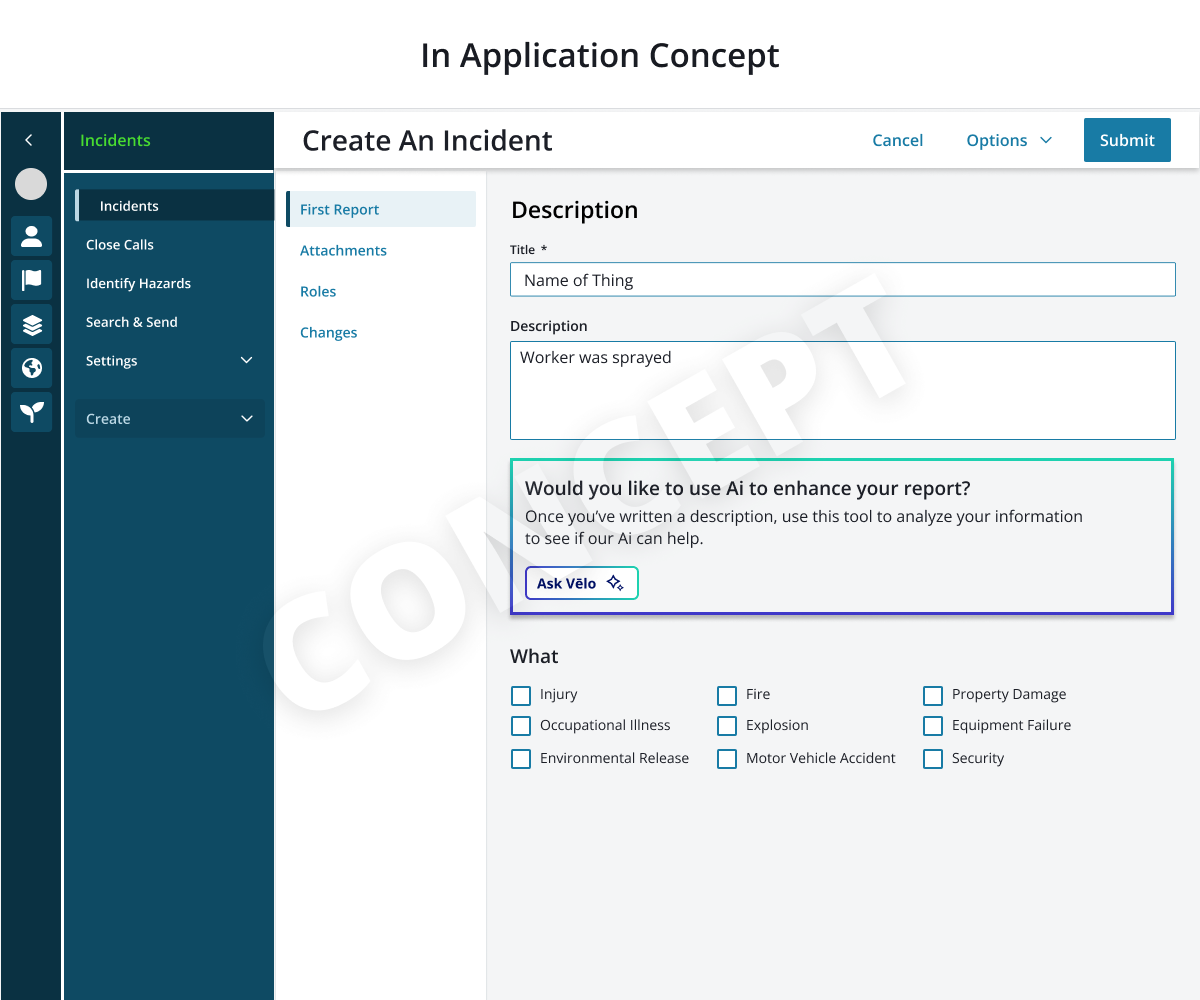 Vēlo — In-Application Concept