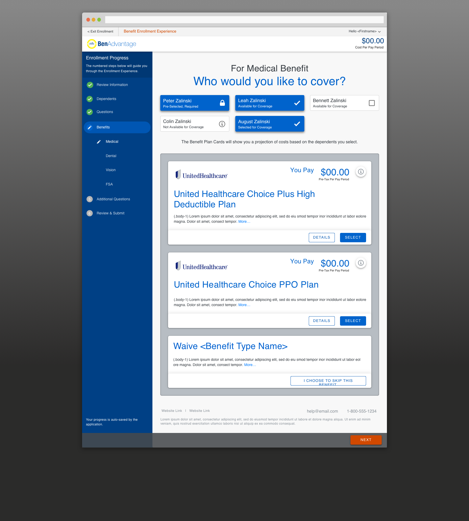 Enrollment — Plan Wall