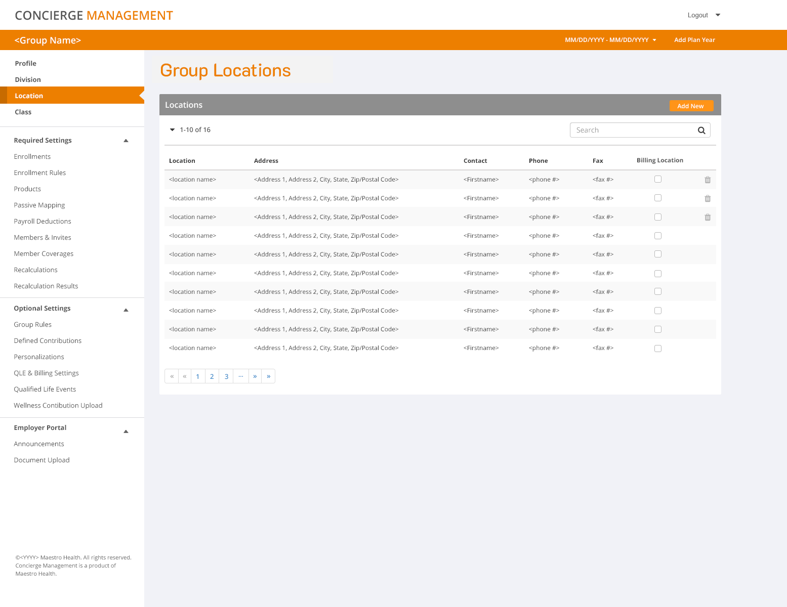 Concierge — Group Locations