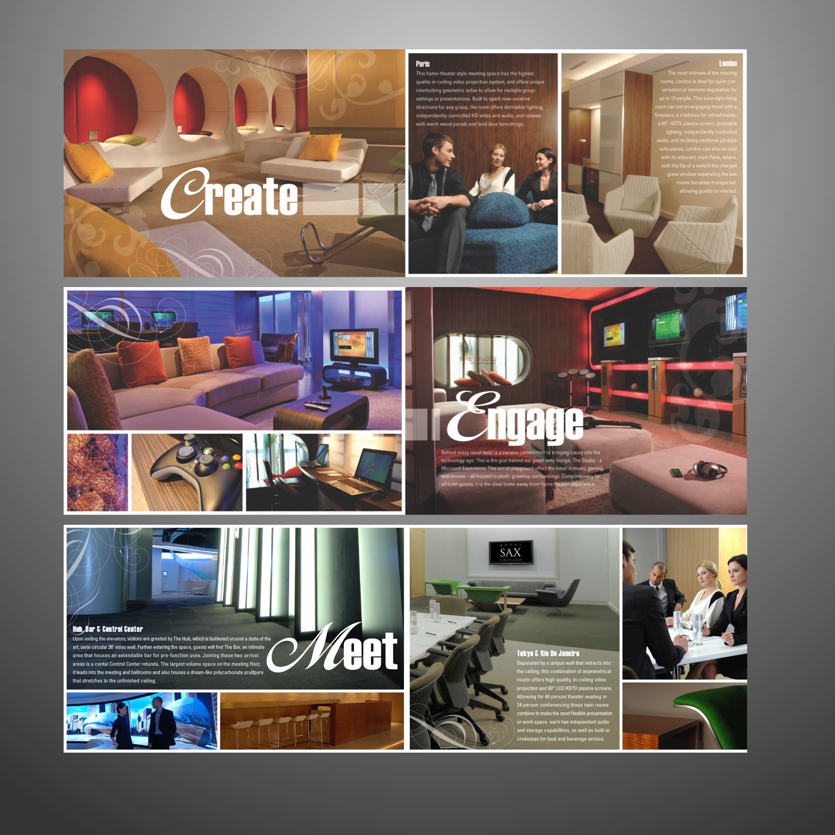 Hotel SAX — Brochure Spreads
